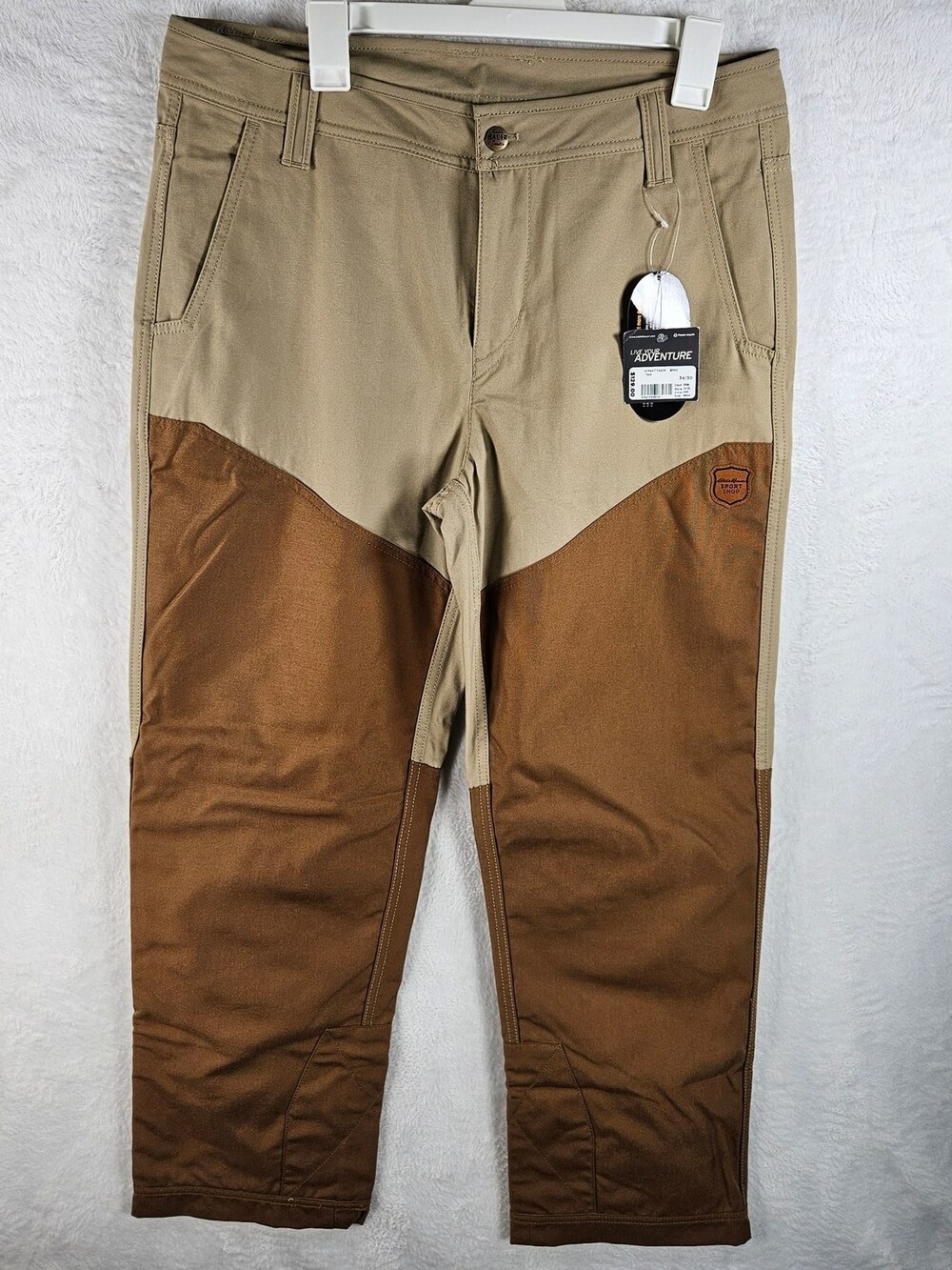 Eddie Bauer Pants Yakim Upland Two-Tone Cordura Overlay Tan Men's Size 34x30